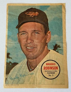 Brooks Robinson 1967 Topps Pin-Ups Poster #3 Vintage Baseball Card