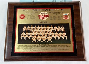 Minnesota Twins 1987 World Series Champions Plaque - New in Box - 1