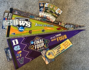 NCAA Final Four and College World Series Pennants, Ticket Sets, and More