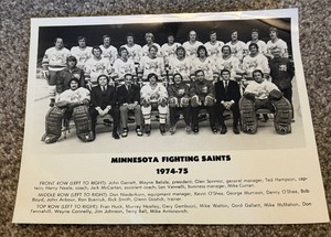 Minnesota Fighting Saints 1974-75 Vintage Team Issues Hockey Photo
