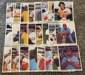 1975 SSPC Baseball Puzzle Back Complete Set of 24 - Aaron, Rose, Carew, Munson, Seaver, Jackson, Bench