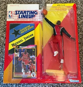 Michael Jordan 1992 Starting Lineup Basketball Figure w Card and Posrer,