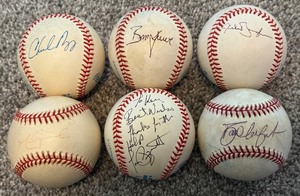 (6) Autographed Baseballs - Charles Nagy, Ben Grieve  6 Unknown Signatures