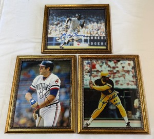 (3) Framed Baseball Autographs - Bill Madlock, Mickey Rivers, Rick Hayes