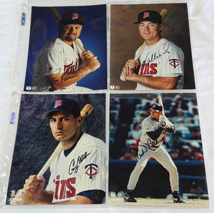 (4) Minnesota Twins Baseball Autographed 8x10 Photos - 1