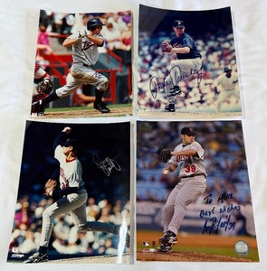 (4) Minnesota Twins Baseball Autographed 8x10 Photos - 3