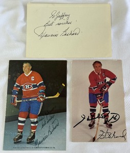 Maurice and Henri Richard Autographed Hockey Cards