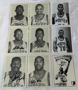 (9) Minnesota Timberwolves Autographed Basketball Photos