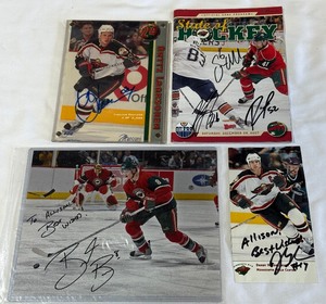 (4) Minnesota Wild Autographed Photos and Program
