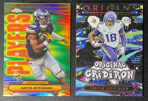 Justin Jefferson 2-Card Minnesota Vikings Insert Football Card Lot