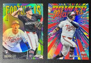 Brooks Lee 2-Card Topps Chrome Minnesota Twins Insert Rookie Baseball Card Lot