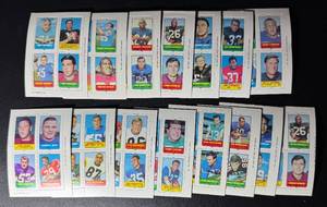 15 1969 Topps 4 in 1 Instacc Stamp Vintage Football Cards