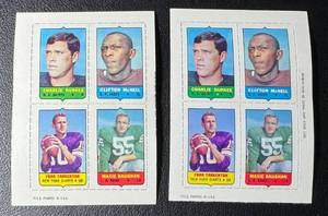 2 Fran Tarkenton 1969 Topps 4 in 1 Stamp Vintage Minnesota Vikigns Football Cards
