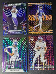 Justin Jefferson 4-Card ParallelNumbered Minnesota Vikings Football Card Lot