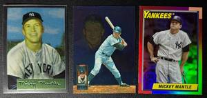 Mickey Mantle 3-Card New York Yankees Baseball Card Lot