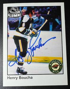 Henry Boucha Autographed Jumbo Card Minnesota Wild