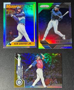 Ken Griffey Jr. 3-Card Parallel Baseball Card Lot
