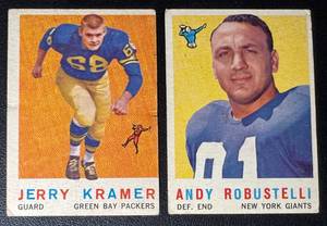 2-Card 1959 Topps Vintage Football Card Lot (Kramer RC)
