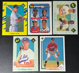Chipper Jones 5-Card Rookie Baseball Card Lot