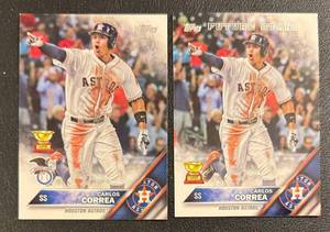Carlos Correa 2-Card Rookie Cup Baseball Card Lot