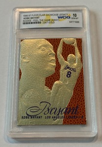 Kobe Bryant Graded 10 Gem Mint Slab 23kt Gold 1996-97 Fleer Flair Showcase Legacy Limited Edition Basketball Card