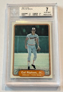 Cal Ripken Jr. RC Beckett Graded 7 NM Slab 1982 Fleer #176 Rookie Vintage Baseball Card