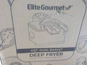 Elite Gourmet 4 qt Dual Basket Deep...