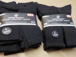 12 pair Wear Proof size 10-13 Black...