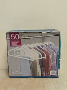 NEW WHITE NONSLIP HANGERS 50PK