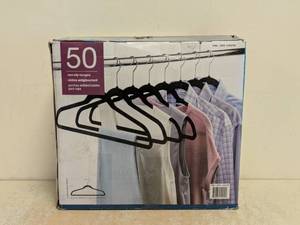 NEW BLACK NONSLIP HANGERS 50PK