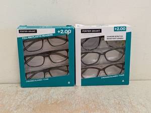 (2) NEW FOSTER GRANT 2.00 READING GLASSES 3PK