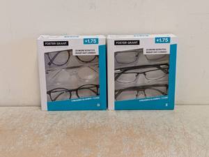 (2) NEW FOSTER GRANT 1.75 READING GLASSES 3PK