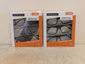 (2) NEW FOSTER GRANT 1.25 READING GLASSES 3PK