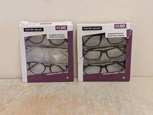 (2) NEW FOSTER GRANT 1.50 READING GLASSES 3PK