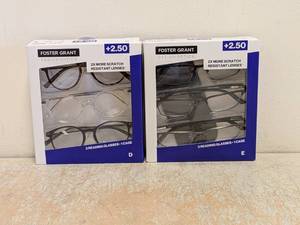 (2) NEW FOSTER GRANT 2.50 READING GLASSES 3PK