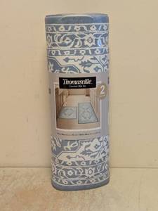 NEW GERTMENIAN THOMASVILLE COMFORT MAT SET COMO IVORY BLUE