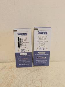 (2) NEW COPPERTONE EVERY TONE INVISIBLE FINISH FACE SUNSCREEN 60