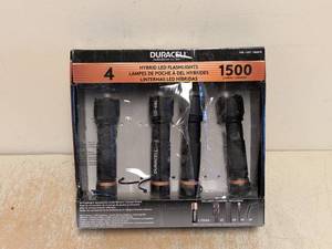 DURACELL HYBRID LED FLASHLIGHTS 4 PK 1500 LUMENS