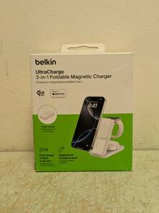 NEW BELKIN ULTRA CHARGE 3-IN-1 FOLDABLE MAGNETIC CHARGER