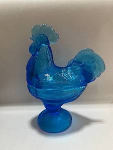 9 Blue Rooster Covered Dish No chips or cracks