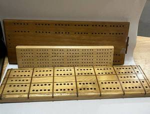 Three Wooden Cribbage Boards