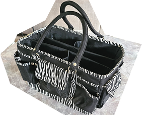Tote basket. 13 x 8 x 7 12 � 14 tall with handles up.