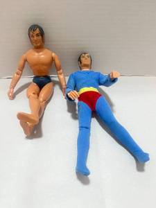 2 Vintage Mego 8 Superman 1971 and 1974 Action Figures