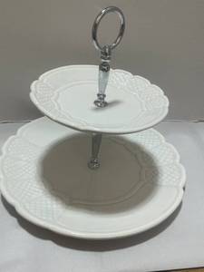 Vintage California Pottery USA Two-Tier Serving Tray
