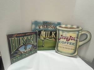 Three Metal Signs New