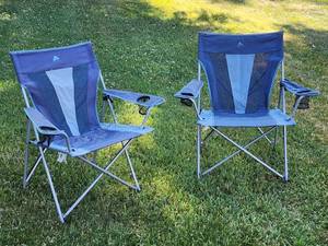 (2) Blue Folding Sports  Camping Chairs