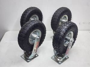 (4) 10 Pneumatic Swivel Casters
