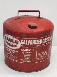 Vintage 5 Gal Eagle Galvanized Gasoline Can