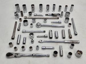 Large Assortment of 38 Standard Ratchet and Sockets