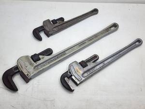 (3) Assorted Size Plumbers Pipe Wrenches